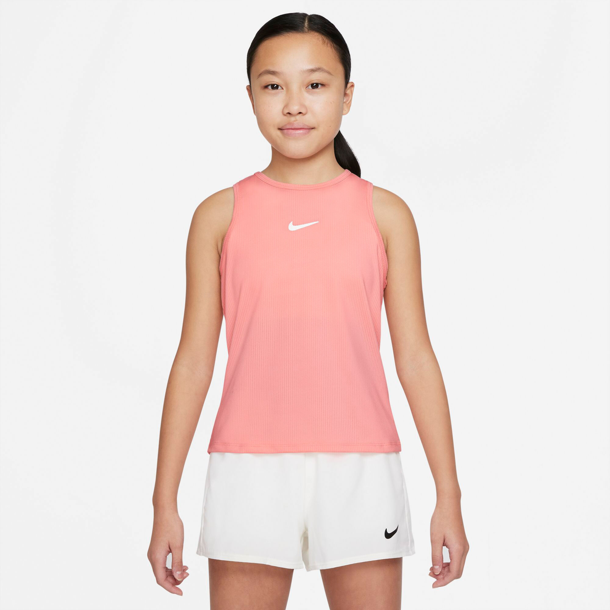 Nike Girls' Dri-FIT Victory Shorts (Bleached Coral/White)