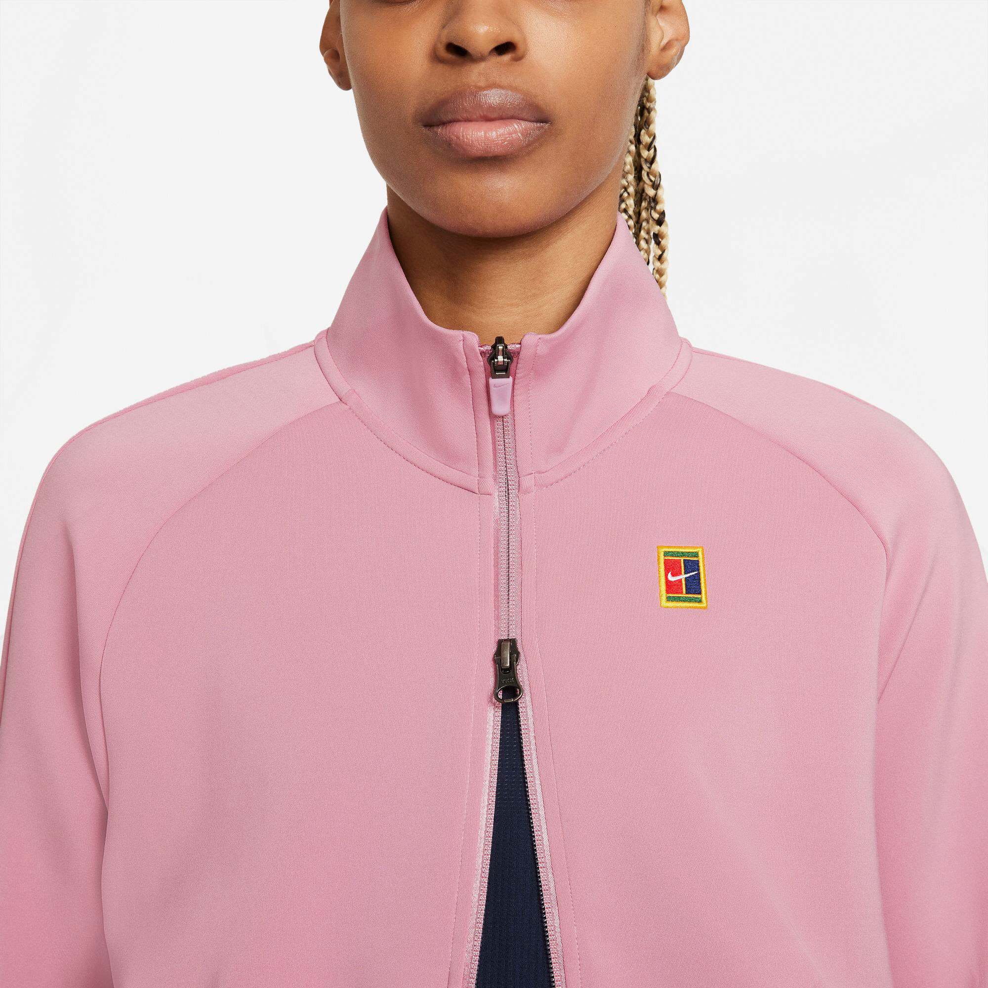 Nike Dri Fit Jacket Women's Size M Full Zip Colorblock Retro Retractable  Hoodie | eBay
