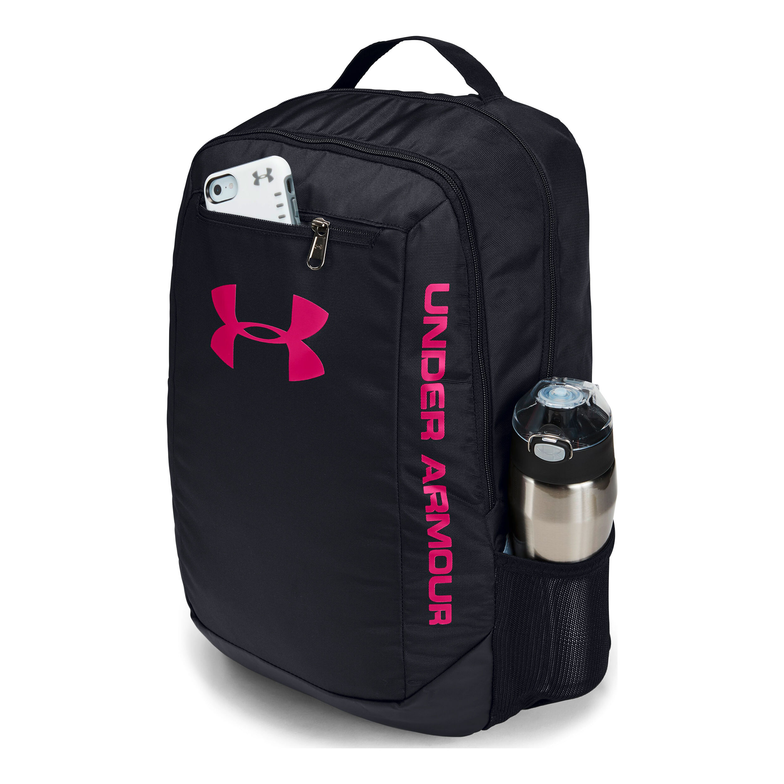 Under armour black cheap and pink backpack