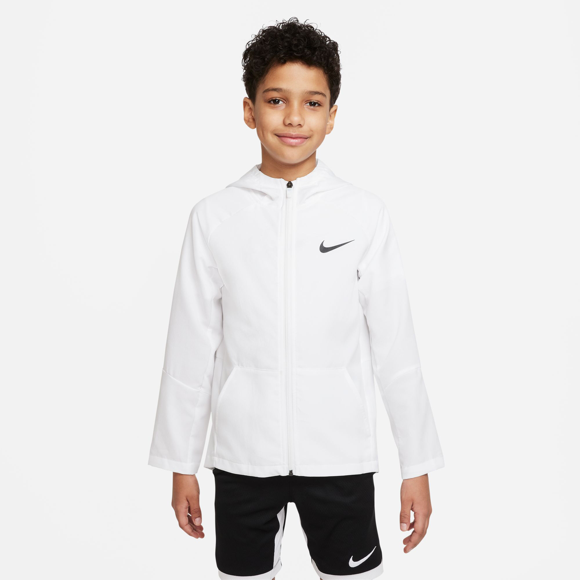 Boys white sales nike jacket