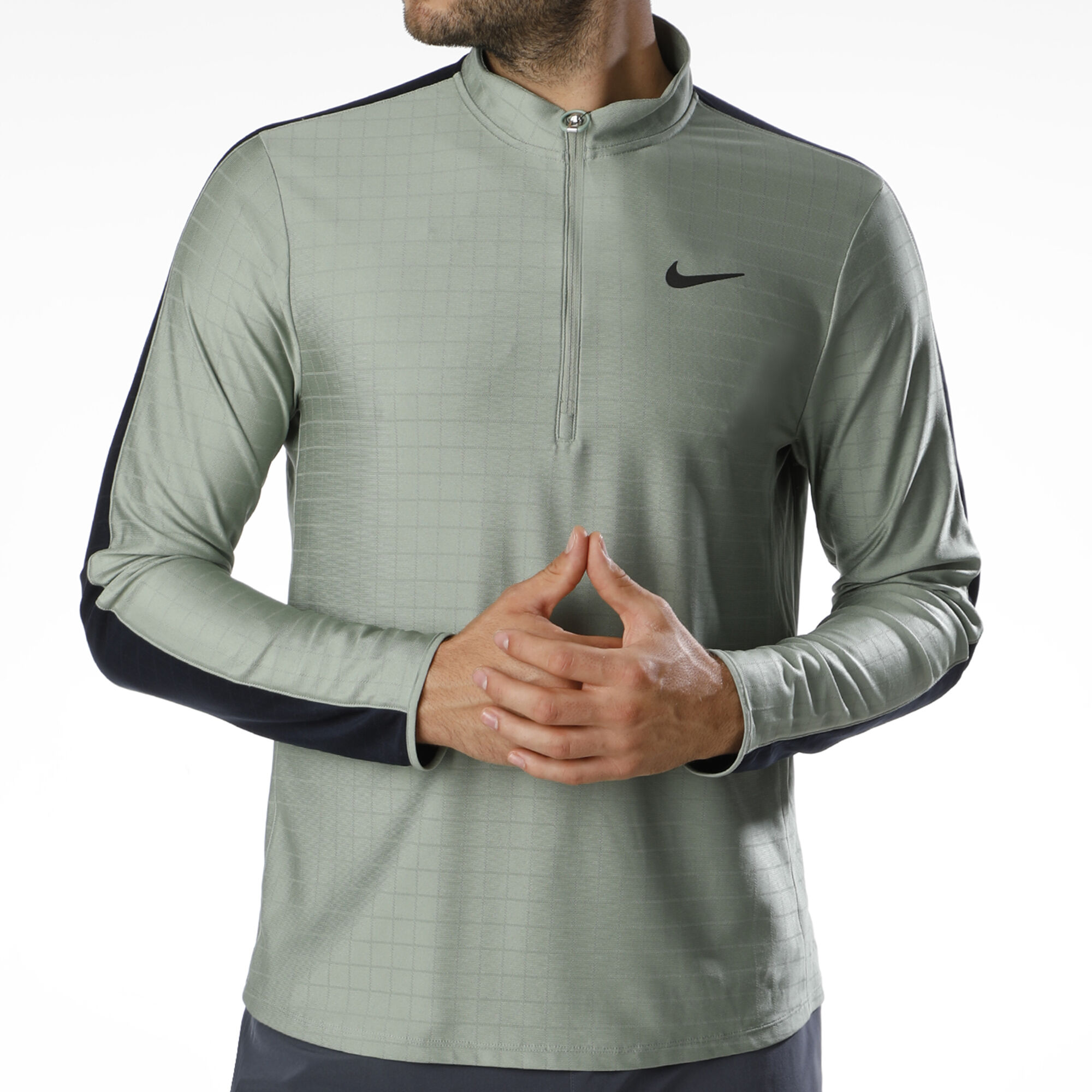 Nike Training Dri-FIT Superset half-zip long sleeve top in gray