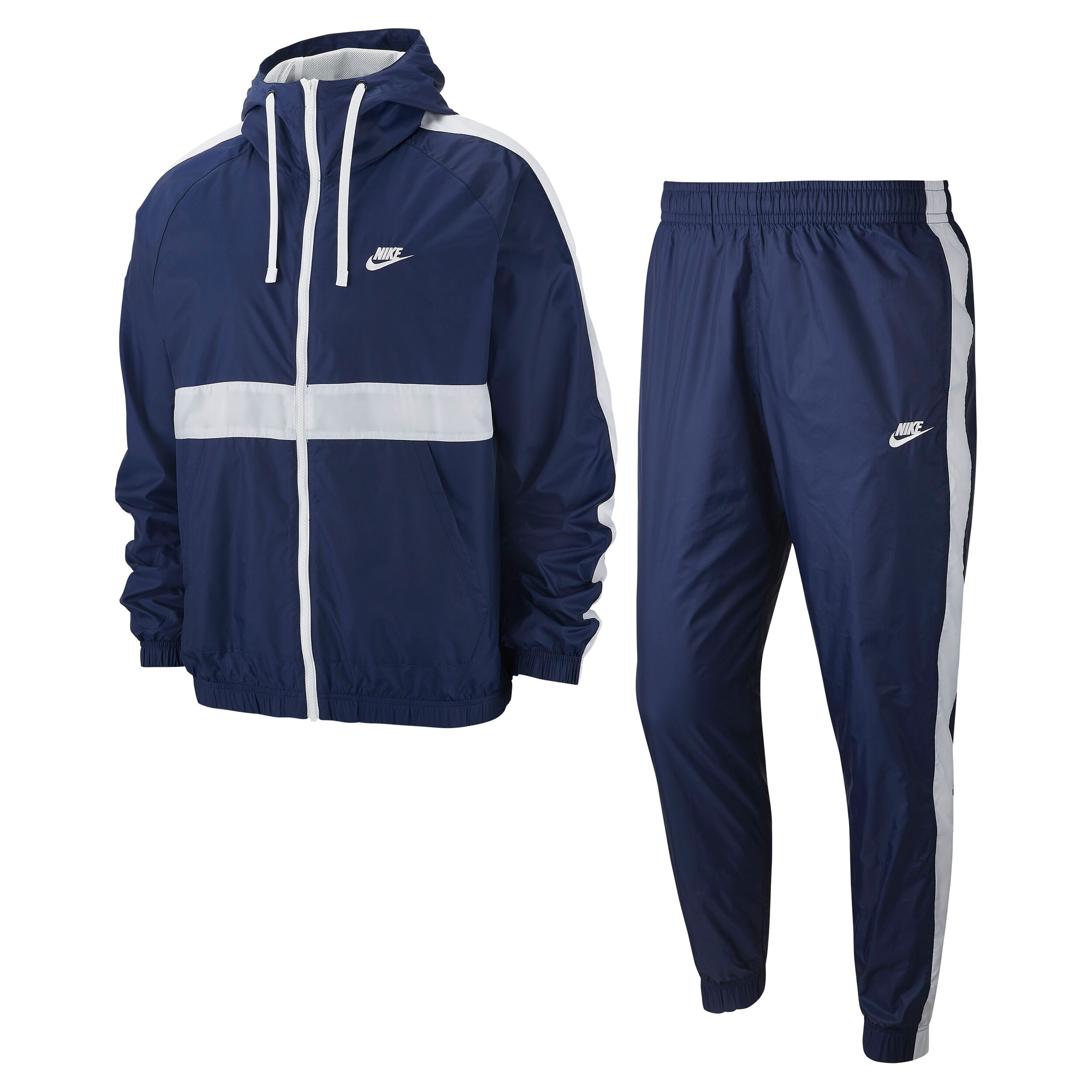 nike tracksuit white and blue