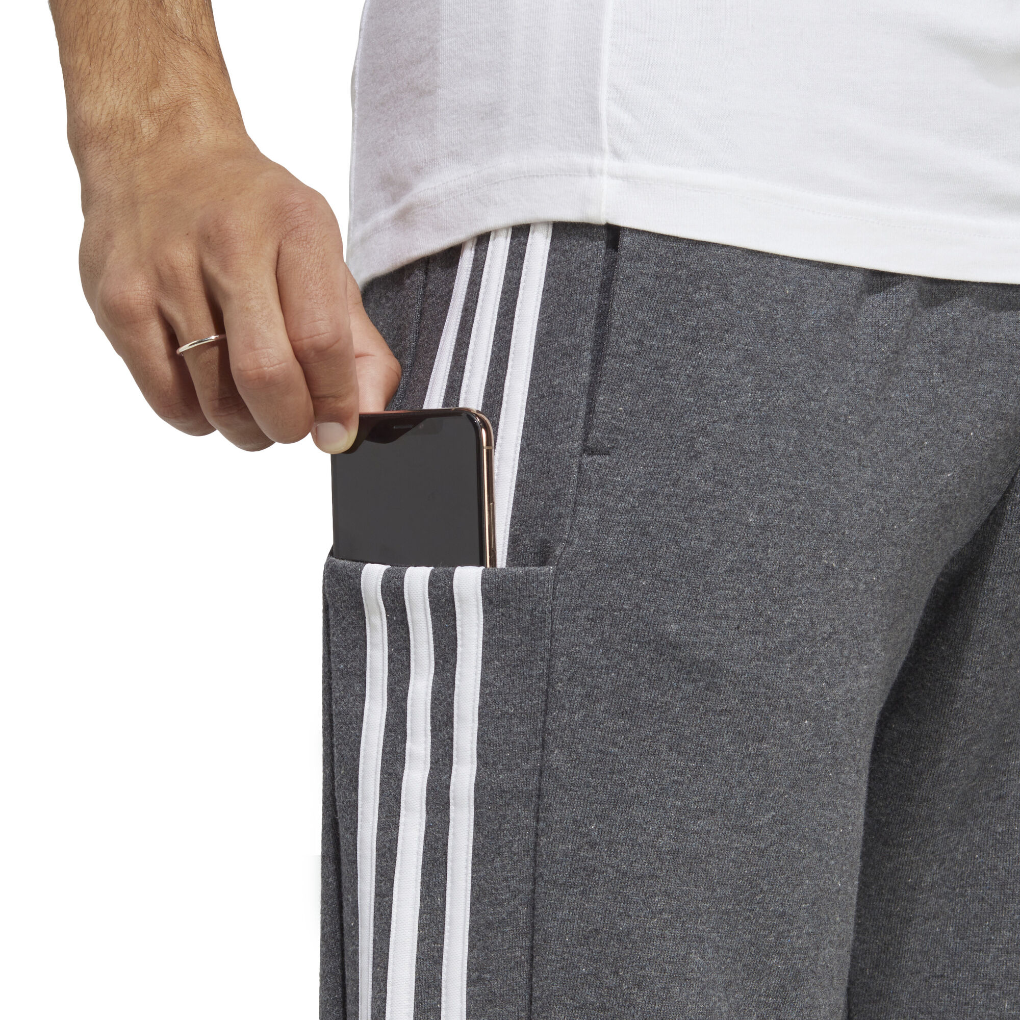 Adidas Sportswear Essentials French Terry Tapered Cuff 3-Stripes Pants, Pants & Sweats