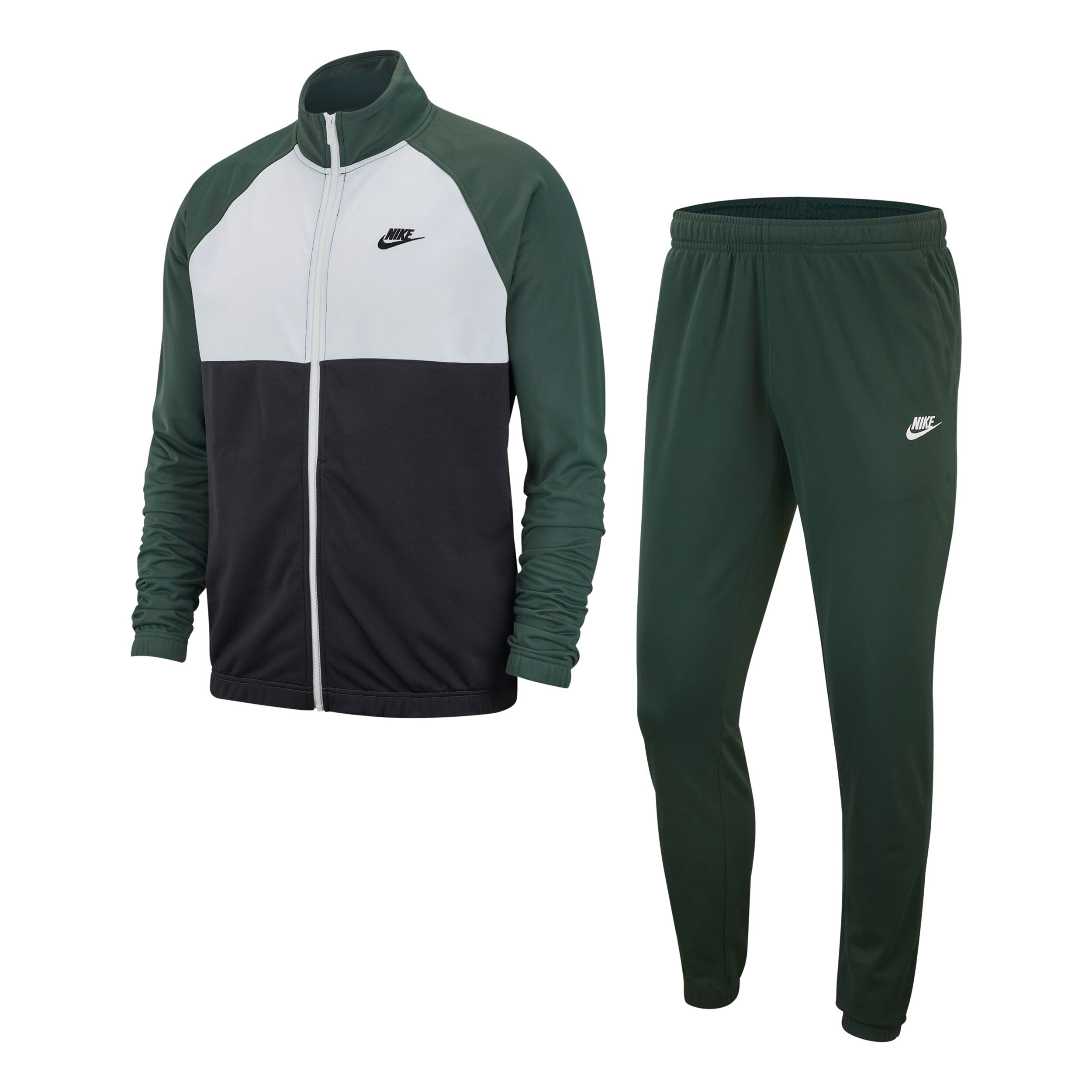 Black and green cheap nike tracksuit